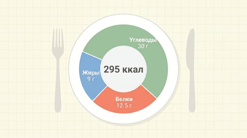 КБЖУ классического овсяноблина — 295 ккал на порцию